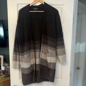 Barefoot Dreams Cozy Black and Gray Cardigan